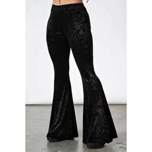 NWT Killstar Women's pants Magick Mourning Velvet Burnout Flares Black 3XL Goth